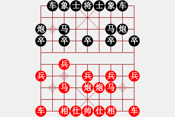 象棋棋譜圖片：阿榮5112299紅負(fù)葬心【中炮對左三步虎】 - 步數(shù)：10 