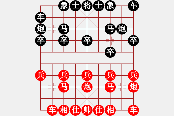 象棋棋譜圖片：2094局 B06-中炮對(duì)龜背炮-旋風(fēng)九專(入門) 紅先負(fù) 旋風(fēng)引擎23層 - 步數(shù)：10 