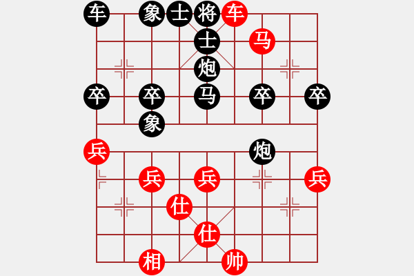 象棋棋譜圖片：巡河炮逐車攻馬變化之黑不炮4退1打車在車4平6跟馬變化 - 步數(shù)：53 