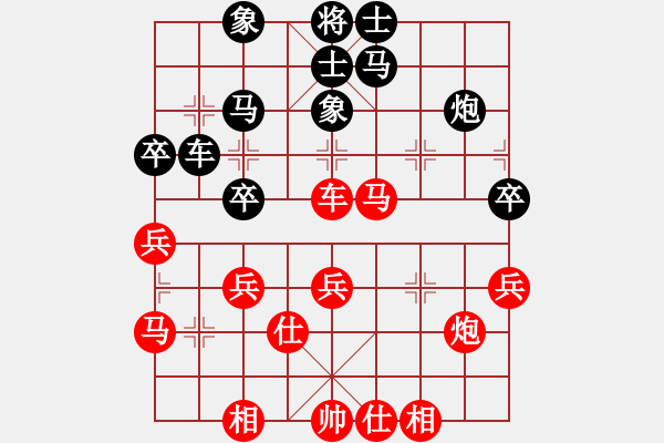 象棋棋譜圖片：煮酒論棋雄(月將)-和-呂欽王躍飛(9段) - 步數(shù)：40 