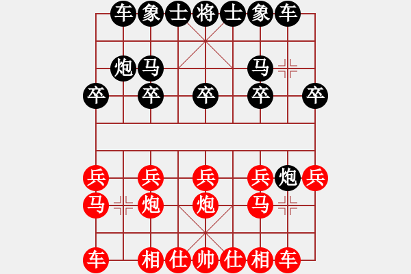 象棋棋譜圖片：葬心紅勝bullet880241【五七炮對屏風(fēng)馬】 - 步數(shù)：10 