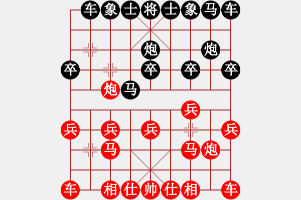 象棋棋譜圖片：熱血盟★游客[紅] -VS- 熱血盟_夢(mèng)醒棋輸[黑] - 步數(shù)：10 