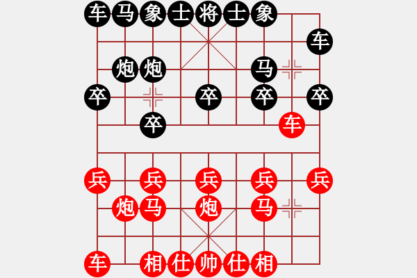 象棋棋谱图片：张晓霞     先胜 马天越     - 步数：10 