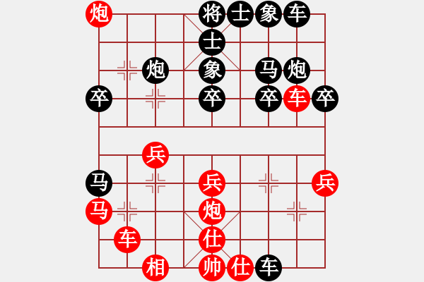 象棋棋譜圖片：思迪(2段)-和-東京道場(chǎng)(5段)五七炮進(jìn)三兵對(duì)屏風(fēng)馬進(jìn)３卒（先走車九進(jìn)一） - 步數(shù)：30 