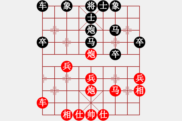 象棋棋譜圖片：D14先1 順炮直車對(duì)緩開車- 黑過河炮-解拆 - 步數(shù)：30 