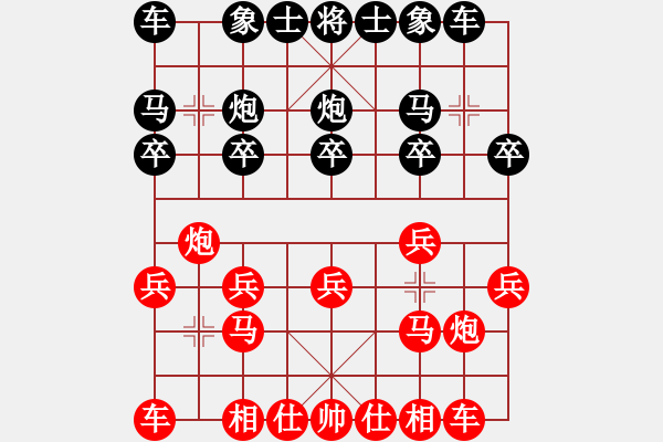 象棋棋谱图片：双儿[红] -红先胜- 秋雨[黑] - 步数：10 