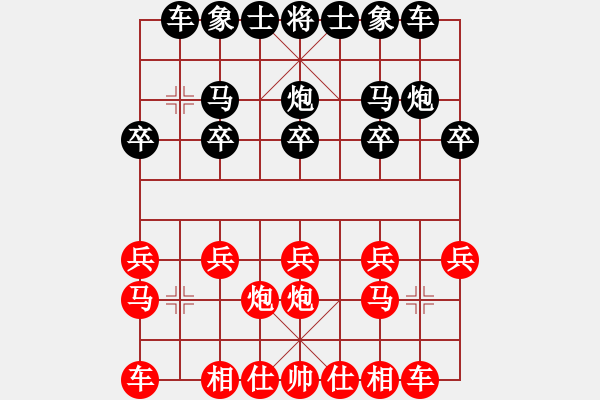 象棋棋譜圖片：傳奇殺手(7段)-勝-瞪誰(shuí)誰(shuí)蛋疼(4段) - 步數(shù)：10 