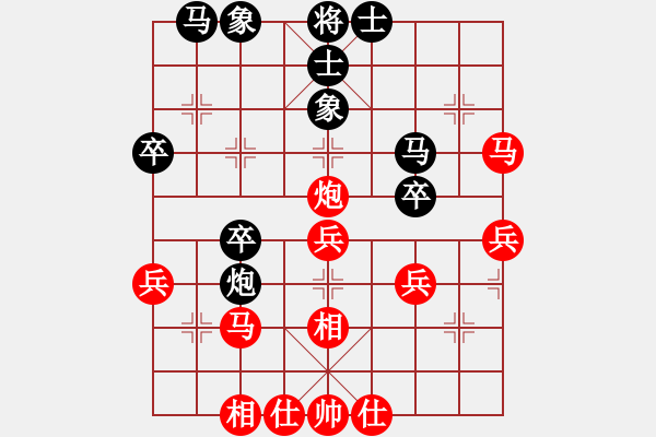 象棋棋譜圖片：無(wú)羽飛翔(日帥)-勝-華山之顛(月將) 五七炮對(duì)屏風(fēng)馬進(jìn)７卒 紅左直車對(duì)黑右直車右炮巡河 - 步數(shù)：40 