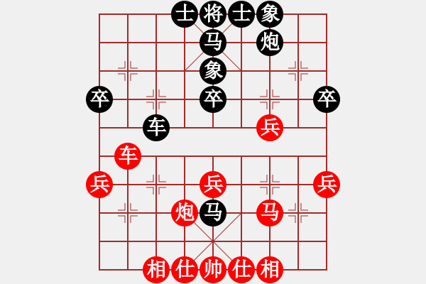 象棋棋谱图片：张晓平     先和 李雪松     - 步数：40 