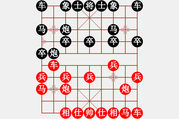 象棋棋譜圖片：拜師學(xué)棋ty[紅] -VS- 默默[黑](1) - 步數(shù)：10 