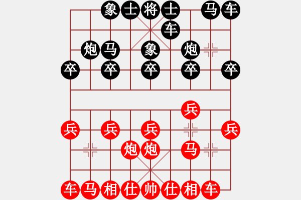 象棋棋譜圖片：負(fù) 后手卒底炮中局兩錯誤- 世俗゛沾染的那般無[2301369645] -VS- 天亮說晚安[994 - 步數(shù)：10 