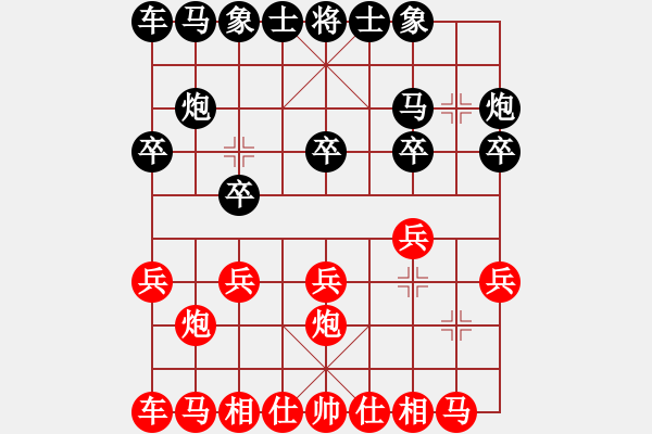 象棋棋譜圖片：2018.2.18.3評(píng)測(cè)后勝中炮三兵對(duì)左三步虎.pgn - 步數(shù)：10 