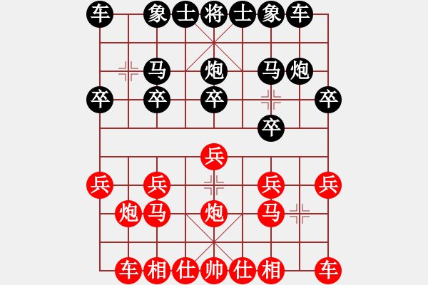 象棋棋譜圖片：gg[紅] -VS- 真愛(ài)永恒 [黑](2) - 步數(shù)：10 