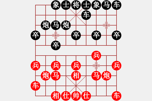 象棋棋譜圖片：起馬局（我紅方先勝競(jìng)技場(chǎng)關(guān)羽） - 步數(shù)：10 