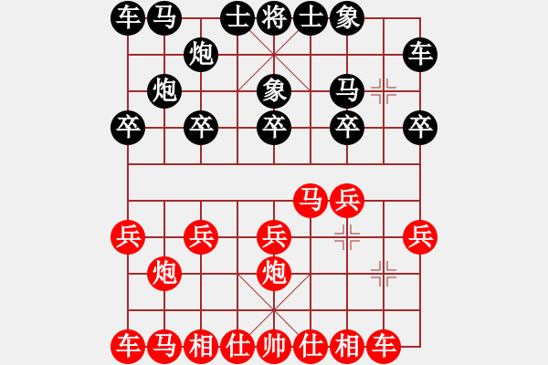 象棋棋谱图片：晴空飘雪(5段)-胜-吃鱼鱼(7段) - 步数：10 