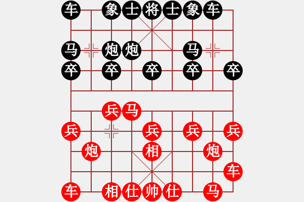 象棋棋譜圖片：飛相對(duì)左過宮炮 . Tien C7.1 .Cuoc1 - 步數(shù)：10 