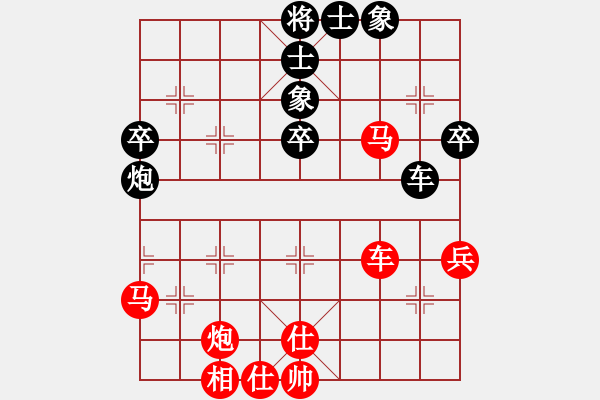 象棋棋譜圖片：五七炮不挺兵對屏風馬進７卒 黑左炮封車對紅左車過河[黑飛右象對紅進三兵] - 步數(shù)：60 