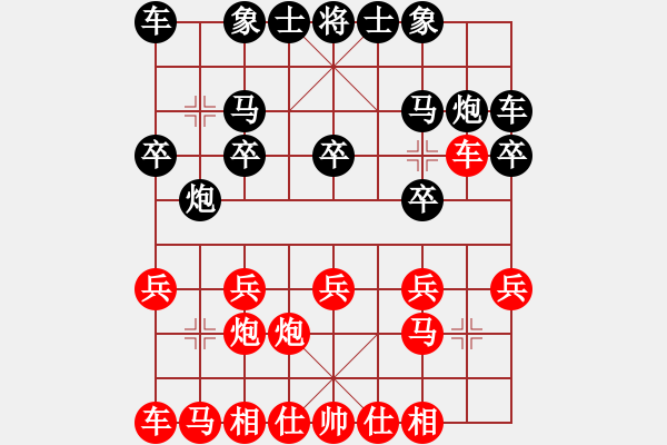 象棋棋譜圖片：過宮炮對黑7路卒右巡河炮（基本格式） - 步數(shù)：10 