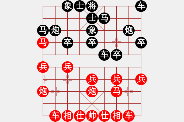 象棋棋譜圖片：電腦分析 - 步數(shù)：20 