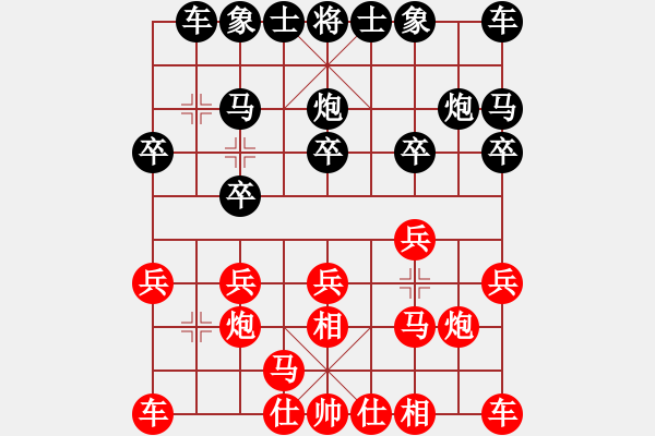 象棋棋谱图片：谢景波 先和 陈振杰 - 步数：10 