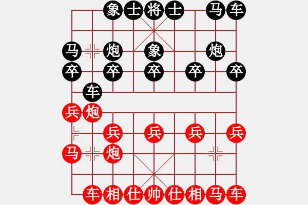 象棋棋譜圖片：默默[紅] -VS- 拜師學(xué)棋ty[黑](2) - 步數(shù)：10 