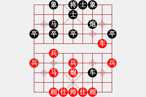 象棋棋譜圖片：孤獨(dú)星(月將)-負(fù)-好端端解放(5段) 順炮直車對(duì)緩開(kāi)車 黑左橫車 - 步數(shù)：30 