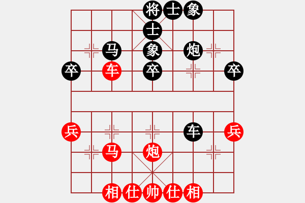 象棋棋譜圖片：孤獨(dú)星(月將)-負(fù)-好端端解放(5段) 順炮直車對(duì)緩開(kāi)車 黑左橫車 - 步數(shù)：40 