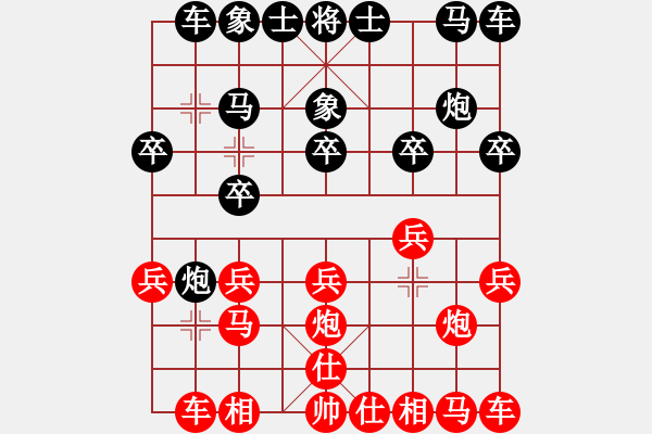 象棋棋譜圖片：dg1972829紅負(fù)葬心【中炮對(duì)左炮封車(chē)】 - 步數(shù)：10 