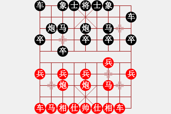 象棋棋譜圖片：夜間細雨[270112885] -VS- 王曉光[505051833] - 步數(shù)：10 