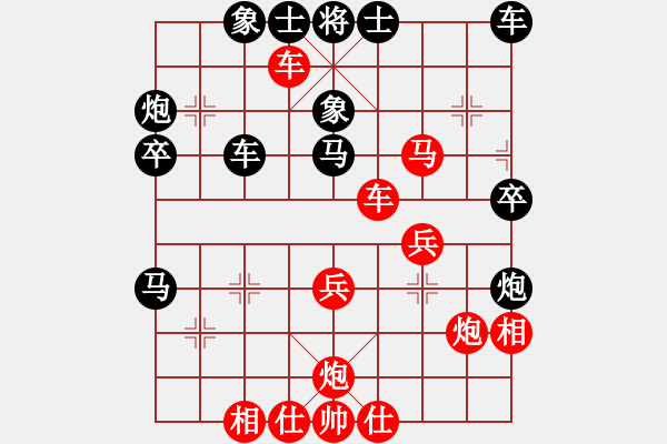 象棋棋譜圖片：luxixi(6段)-勝-魔鬼轉(zhuǎn)世(月將)中炮緩開車兵七進(jìn)一對(duì)黑炮8平9 - 步數(shù)：35 