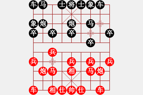 象棋棋谱图片：bbboy002[红] -VS- abcg68[黑] - 步数：10 
