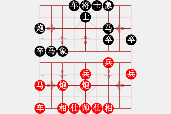 象棋棋譜圖片：2022.10.2.33五分鐘先勝五七炮進(jìn)三兵對(duì)屏風(fēng)馬進(jìn)3卒 - 步數(shù)：30 