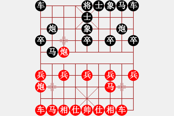 象棋棋譜圖片：1191局 A03- 邊炮局-小蟲引擎23層(先勝)天天Ai1-2 - 步數(shù)：10 