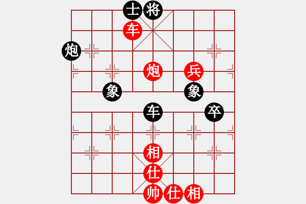 象棋棋譜圖片：中炮對(duì)屏風(fēng)馬左馬盤河飛右象黑急過(guò)河右炮（紅勝） - 步數(shù)：100 