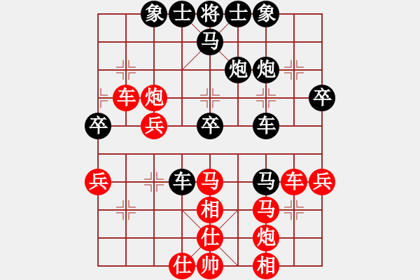 象棋棋譜圖片：八路兄弟(2段)-勝-chinjin(7段)中炮進中兵對左三步虎騎河車轉(zhuǎn)列炮 - 步數(shù)：40 