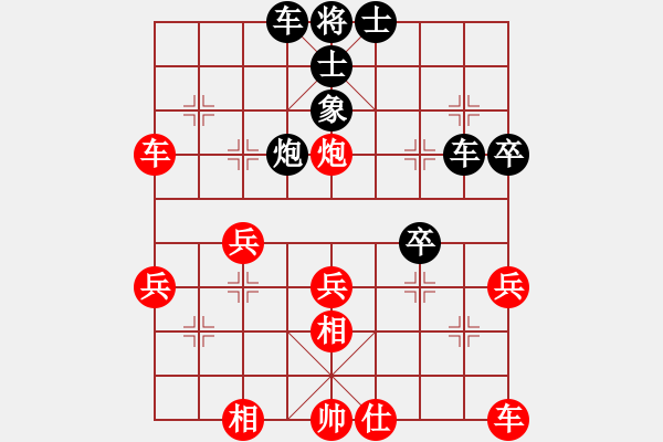 象棋棋譜圖片：屏風(fēng)巡河炮進(jìn)外馬驅(qū)車(chē)，撬馬之炮，破仕。 - 步數(shù)：40 