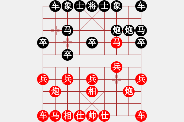 象棋棋譜圖片：ㄣ★屏峰ㄣ鈦譃[紅] -VS- ＾○＾笑三少[黑] - 步數(shù)：10 