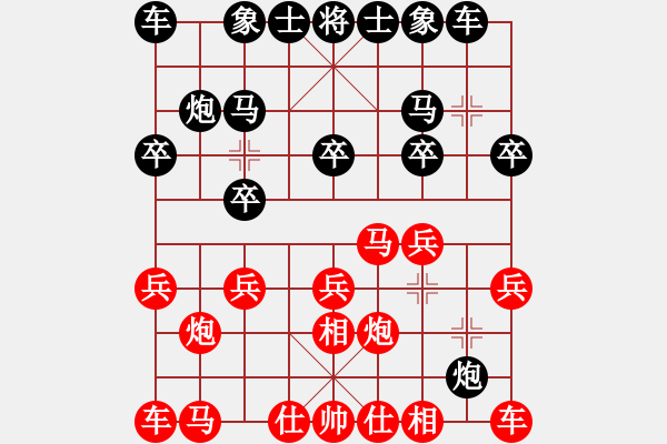 象棋棋譜圖片：醉棋渡河[紅] -VS- 以弈會友家族107[黑] - 步數(shù)：10 