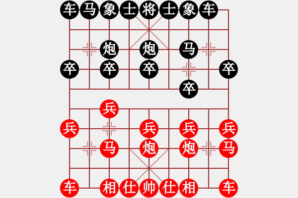 象棋棋谱图片：侯文博 先胜 何亚东 - 步数：10 