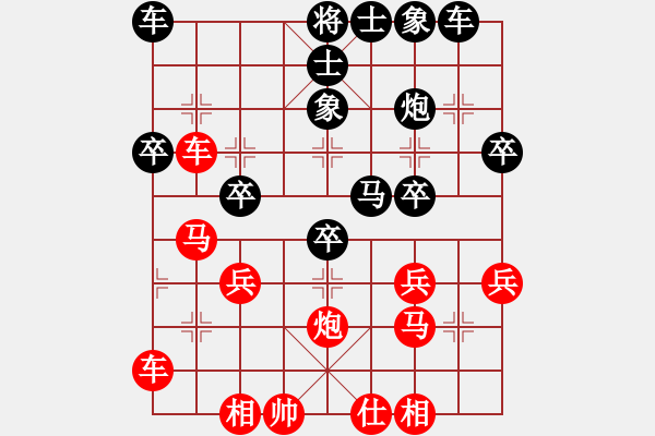 象棋棋譜圖片：不想再下棋(3段)-和-鲅魚圈棋苑(5段) - 步數(shù)：30 