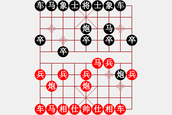 象棋棋譜圖片：攻半途列炮19120101先勝xwz.xqf - 步數(shù)：10 