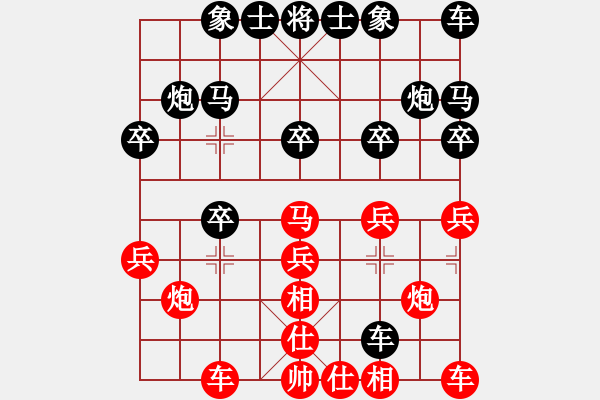 象棋棋譜圖片：63局 A08- 邊兵局-小蟲 名手引擎23層(2622) 先勝 司馬懿(2350) - 步數：20 