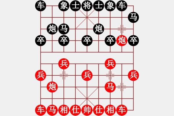 象棋棋譜圖片：10980局 E04-仙人指路對士角炮或過宮炮-天天AI選手 紅先和 小蟲引擎24層 - 步數(shù)：10 