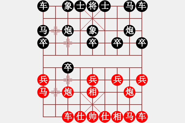 象棋棋谱图片：ccjjll(5弦)-和-鸳鸯屏风马(7弦) - 步数：10 