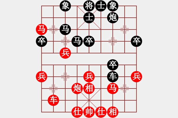 象棋棋譜圖片：騷動的心(月將)-和-心系十三族(人王) - 步數(shù)：40 