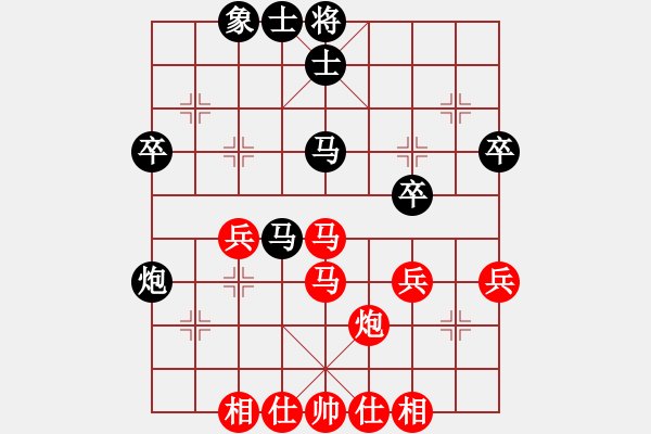 象棋棋譜圖片：五七炮對屏風(fēng)馬左炮封車 紅車七退二 黑直接馬3進2變之紅車二進一 - 步數(shù)：53 