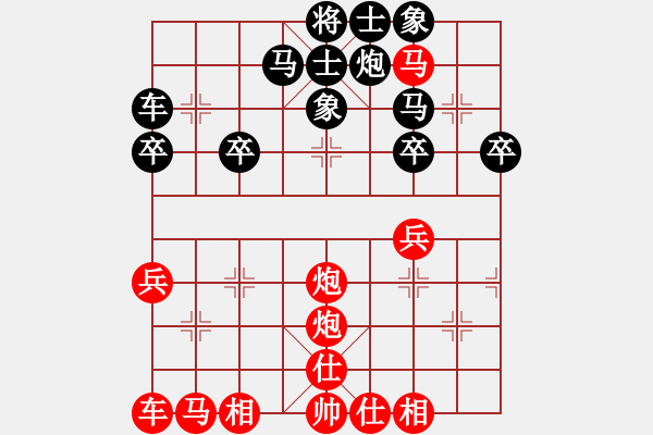 象棋棋譜圖片：sskkbb(2段)-勝-村里的棋圣(2段) - 步數(shù)：30 