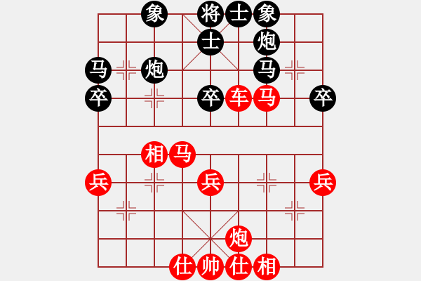 象棋棋譜圖片：百思不得棋解[575644877] -VS- 風(fēng)輕云淡[2944363741] - 步數(shù)：40 