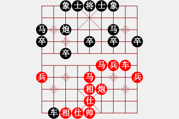 象棋棋譜圖片：《順炮全集》順炮直車對(duì)橫車（4）：正馬三兵對(duì)右肋車―黑騎河車 - 步數(shù)：33 