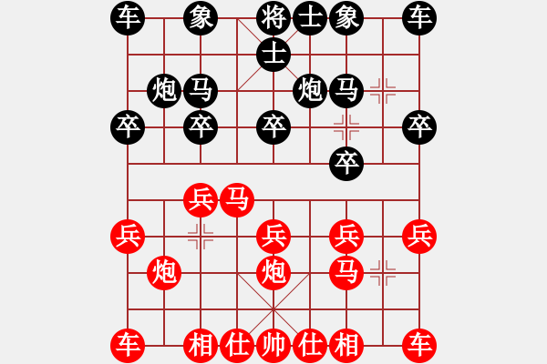 象棋棋谱图片：文晴(天帝)-胜-李谧(无上)B32 中炮急进左马对反宫马 - 步数：10 